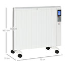 HOMCOM Convector Radiator Panel Space Heater Freestanding / Wall-mounted White