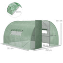 Outsunny  4 x 3M Reinforced Walk-in Polytunnel Garden Greenhouse Steel Frame