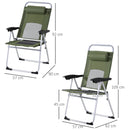 Outsunny Outdoor Garden Folding Chair  Armchair Reclining Seat w/Pillow Green