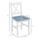 HOMCOM Dining Chairs Set of 2, Pine Wood Frame, Cross Back for Kitchen White