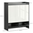 HOMCOM Modern Storage Cabinet with High Gloss White Doors for 24 Pairs of Shoes