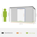 Outsunny 7 x 4ft Outdoor Garden Storage Shed for Backyard Patio Green