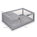 PawHut Tortoise House w/ Mesh Roof, Small Pet Reptile Wooden House - Grey