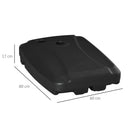Outsunny 7kg Parasol Base  w/ Wheels Water and Sand, Up to 75kg Black