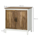 HOMCOM Farmhouse Storage Cabinet, Storage Cupboard Sideboard with 2 Doors