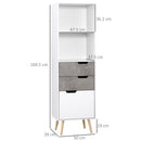 HOMCOM Sideboard Storage Cabinet, Slim Accent Cupboard with Drawers Light Grey