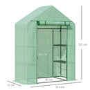 Outsunny Walk-in Greenhouse with Shelves, Outdoor Green House, 143x73x195cm