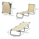 Outsunny Folding Lounge Chair Outdoor Chaise Lounge for Bench Patio Beige