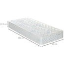 HOMCOM Single Mattress W/ Breathable Foam Pocket Innerspring 190cmx90cmx22.5cm