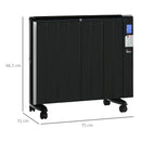 HOMCOM Convector Radiator Panel Space Heater Freestanding / Wall-mounted Black