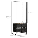 HOMCOM Hanging Clothes Rail Clothes Rack w/ 6 Fabric Drawers for Hallway Bedroom