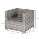 Outsunny Single Wicker Furniture Sofa Chair w/ Padded Cushion for Garden Balcony