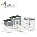 PawHut Wooden Chicken Coop Rabbit Hutch Poultry Cage W/ Plant Box Nesting Box