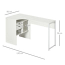HOMCOM L-Shaped Corner Computer Desk Study Table w/ Storage Shelf - White