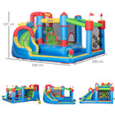 Outsunny Kids Inflatable Bouncy Castle 6 in 1 Water Slide Water Gun Air Blower