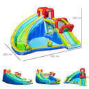 Outsunny 5 in 1 Kids Bouncy Castle with Slide Pool Inflatable House W/ Inflator