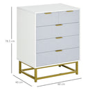 HOMCOM Accent Chest of Drawers, 5-Drawer Storage Organizer Unit for Bedroom