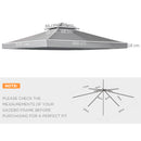 Outsunny 3(m) 2 Tier Garden Gazebo Top Cover Replacement Canopy Roof Deep Grey