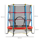 HOMCOM Trampoline for Kids w/Enclosure Net Built-in Zipper Safety Pad 3-6 Year