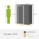 Outsunny Garden Storage Shed with Lockable Door Sloped Roof for Bike Grey