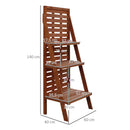 Outsunny Three-Tier Plant Rack Outdoor Organiser Unit Ladder Design Storage