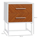HOMCOM Bedside Table Side Table W/ Drawer & Metal Legs for Bedroom Living Room