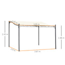 Outsunny 4 x 3M Wall Mounted Awning Free Stand Canopy Shade Porch Pergola Cream