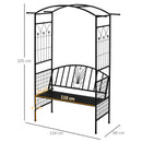 Outsunny Garden Arbour Arch Metal Bench Loveseat Outdoor Patio Plant Climber