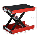 DURHAND 500KG Steel Motorbike Repair Lift X Frame Adjustment Jack Rubber Top Red