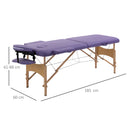 HOMCOM Salon Portable Folding Massage Table Bed Tattoo Therapy  Couch 2 Section