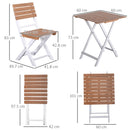 Outsunny 3Pcs Garden Bistro Set, Folding Outdoor Chairs and Table Set, Natural