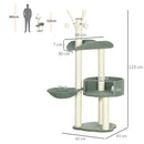 PawHut Cat Tree w/ Sisal Scratching Post, Hammock, Kitten Bed, Toy Ball
