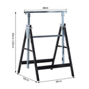 HOMCOM Set Of 2 Steel Saw Horses Telescopic Builders Work Bench Folding Black