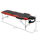 HOMCOM Portable PVC Massage Table Beauty Therapy Couch Bed Spa Aluminum Red