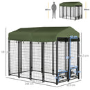 PawHut Outdoor Dog Kennel w/ Weather-Resistant Cover, 244 x 122 x 183cm - Green