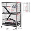 PawHut Small Animal Cages for Chinchilla Ferret Kitten on Wheels W/ Hammock Tray