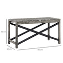 Outsunny PE Wicker Outdoor Coffee Table, Rattan Side Table w/ Plastic Board