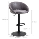 HOMCOM Modern Swivel Bar Stools Set of 2 with Adjustable Height, Dark Brown