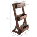 Outsunny 3-Tier Raised Garden Bed Freestanding Vertical Wooden Flower Rack