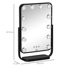 HOMCOM Hollywood Vanity Mirror with Dimmable LED Bulbs, Memory Function Bedroom
