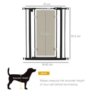 PawHut 76-82 cm Adjustable Pressure Fit Pet Safety Gate Dog Barrier, Black