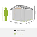 Outsunny 9 X 6FT Outdoor Storage Garden Shed Sliding Door Galvanised Dark Grey