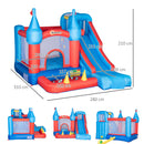 Outsunny 4 in 1 Kids Bouncy Castle Inflatable Slide Climbing Wall w/ Air Blower