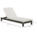 Outsunny Set of 2 Garden Rattan Wicker Sun Lounger Adjustable Relaxer Brown