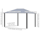 Outsunny 4 x 3(m) Outdoor Gazebo Canopy Pavilion w/ Curtains Netting Sidewalls