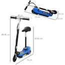 HOMCOM Kids Foldable Electric Powered Scooters 120W Toy w/ Brake Kickstand Blue