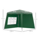Outsunny 2.4 x 2.4m UV50+ Pop Up Gazebo Canopy Tent with Carry Bag, Green