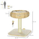 PawHut 51cm Cat Activity Centre w/ Top Bed, Toy Ball, Sisal Scratching Post