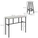 HOMCOM 6-Piece Industrial Bar Table Set, 2 Kitchen Tables with 4 Stools, Grey