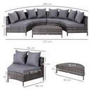 Outsunny 5PCS Garden Rattan Wicker Sofa Outdoor Patio Furniture Set w/ Pillow